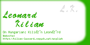 leonard kilian business card